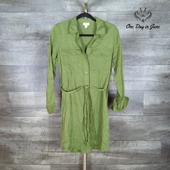 a.n.a Long Sleeve Button Front Mini Dress Size XS - Picture 1 of 7